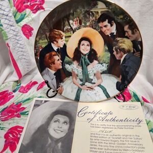 1988 WL George Scarlett and Her Suiters Gone with the Wind Plate H Rogers 8.5"